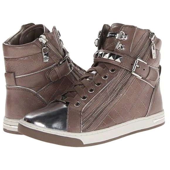MICHAEL KORS Glam Studded High Top Sneakers 8.5, 9 - Picture 1 of 8